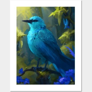 Blue Bird of paradise Posters and Art